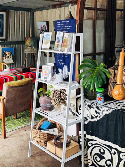 rack full of things to buy