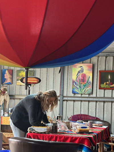 Adrienne in the studio