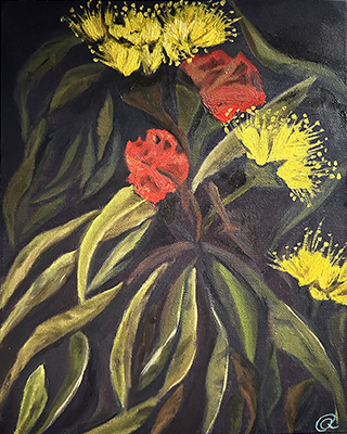 Wattle bird on Banksia - Sue Youngman